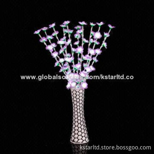 80cm high LED flower light with vase, purple color, indoor use only, 24V DC, 5W